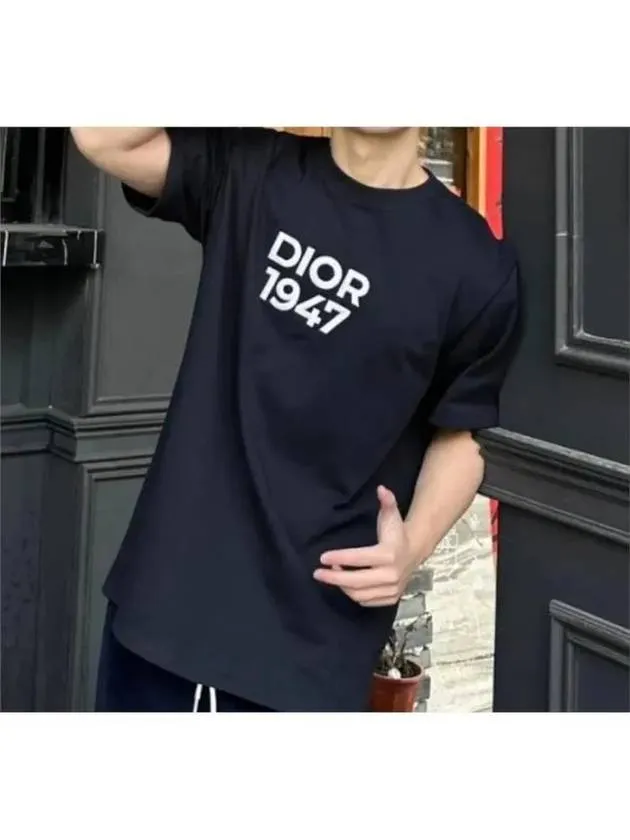 1947 Logo Print Short Sleeve T Shirt Navy