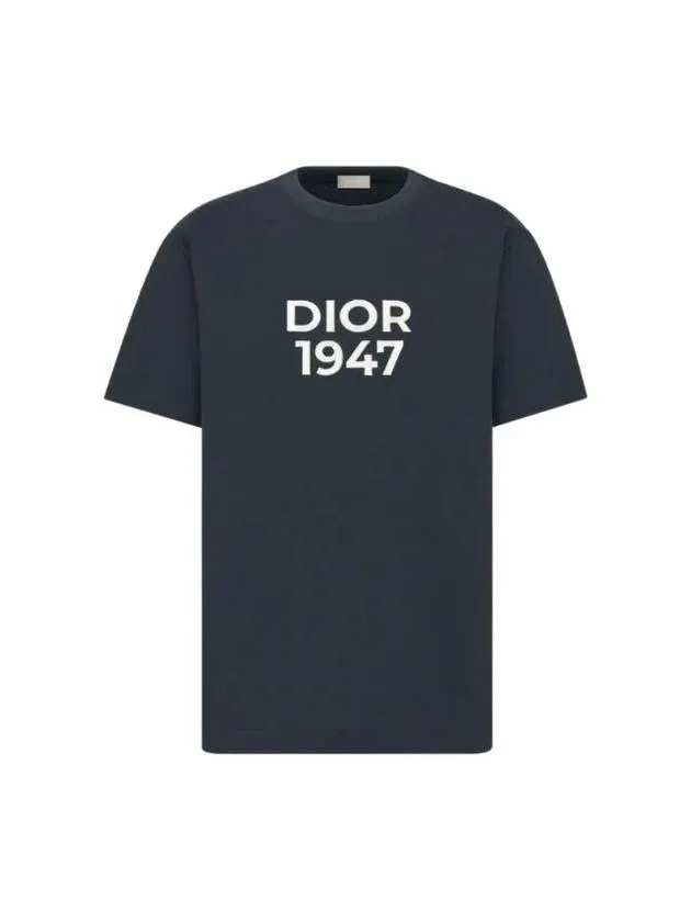 1947 Logo Print Short Sleeve T Shirt Navy