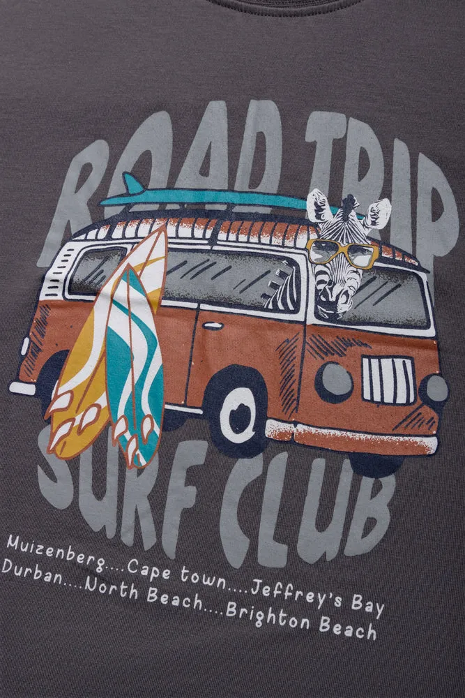 2 Pack Road Trip T-Shirts Charcoal & Stone