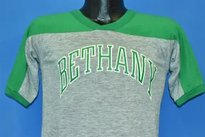 70s Bethany Beach Gray Green Ringer t-shirt Small