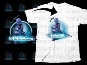Action-Packed Nebula Character Design Png Digital Download