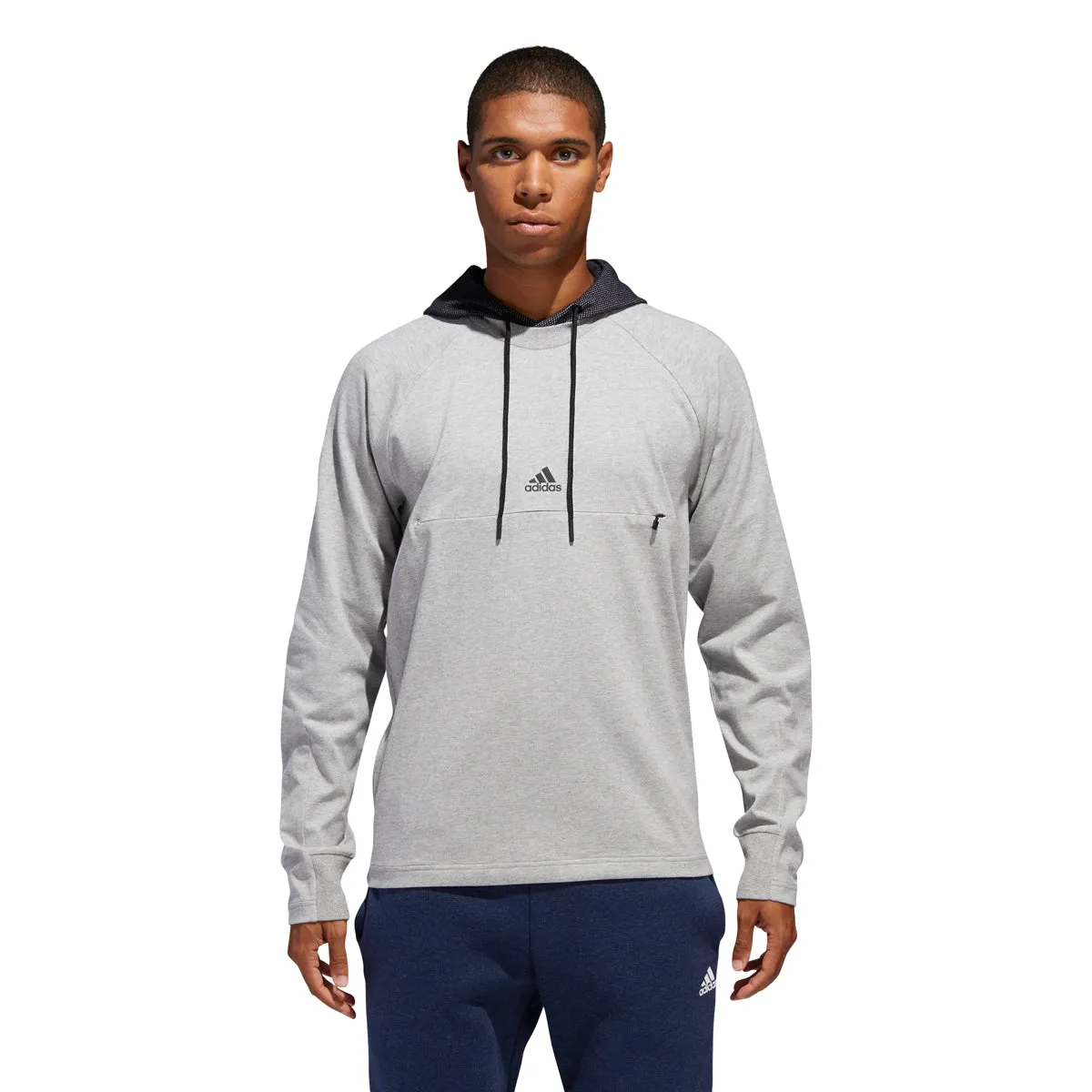 Adidas Men's Athletics Sport 2 Street Lifestyle Pullover Hoodie Grey-Black