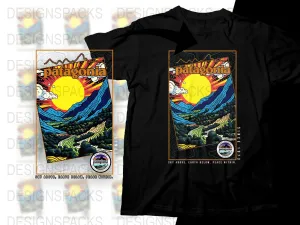 Adventure Brand Vibrant Sun Mountain View Png Digital Download