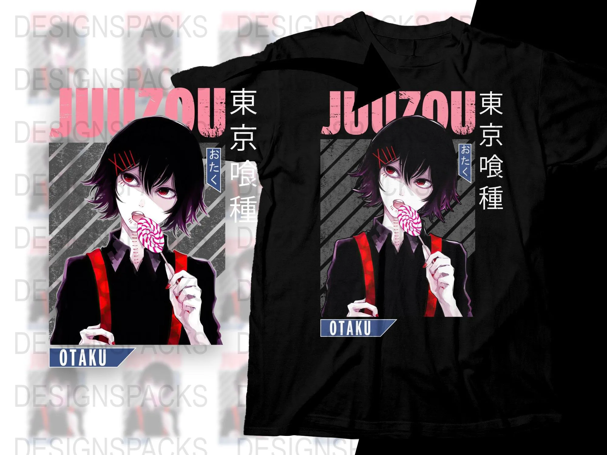 Anime Juuzou Design Graphic Tee Png Digital Download