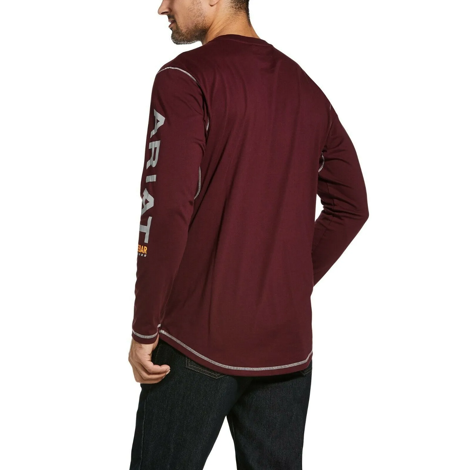 Ariat® Men's Rebar™ Workman Logo Malbec Red Pocket T-Shirt 10032963