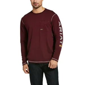 Ariat® Men's Rebar™ Workman Logo Malbec Red Pocket T-Shirt 10032963