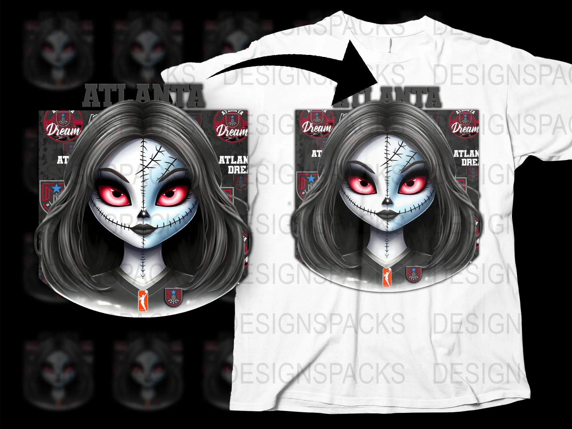 Atlanta Dream Fearless Doll Png Digital Download