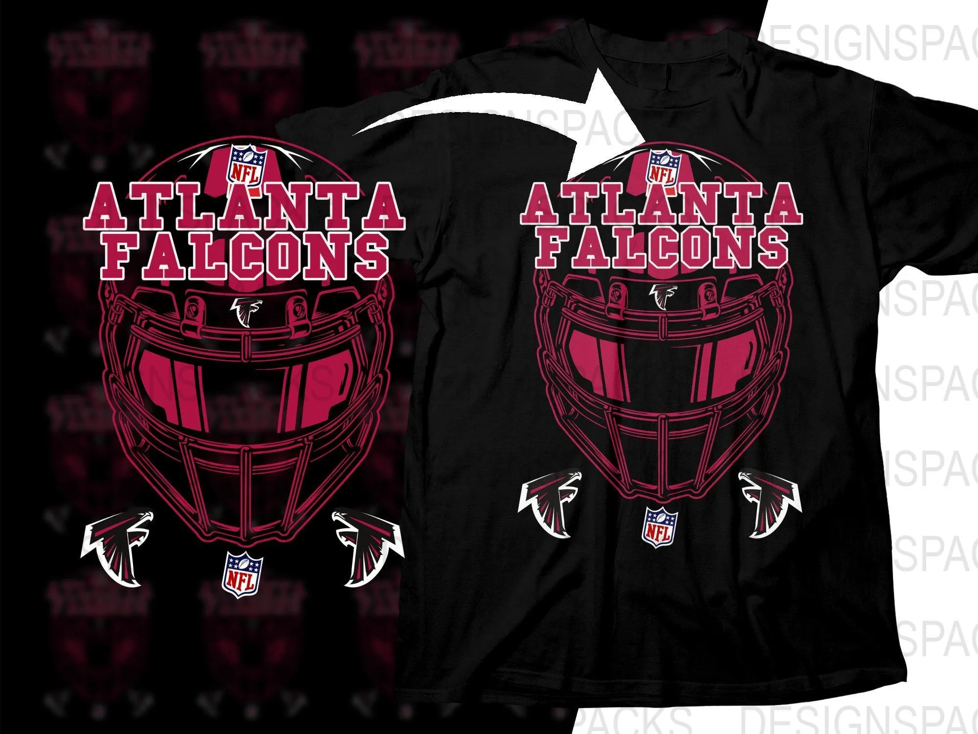 Atlanta Falcons Football Helmet Design Custom Png Digital Download