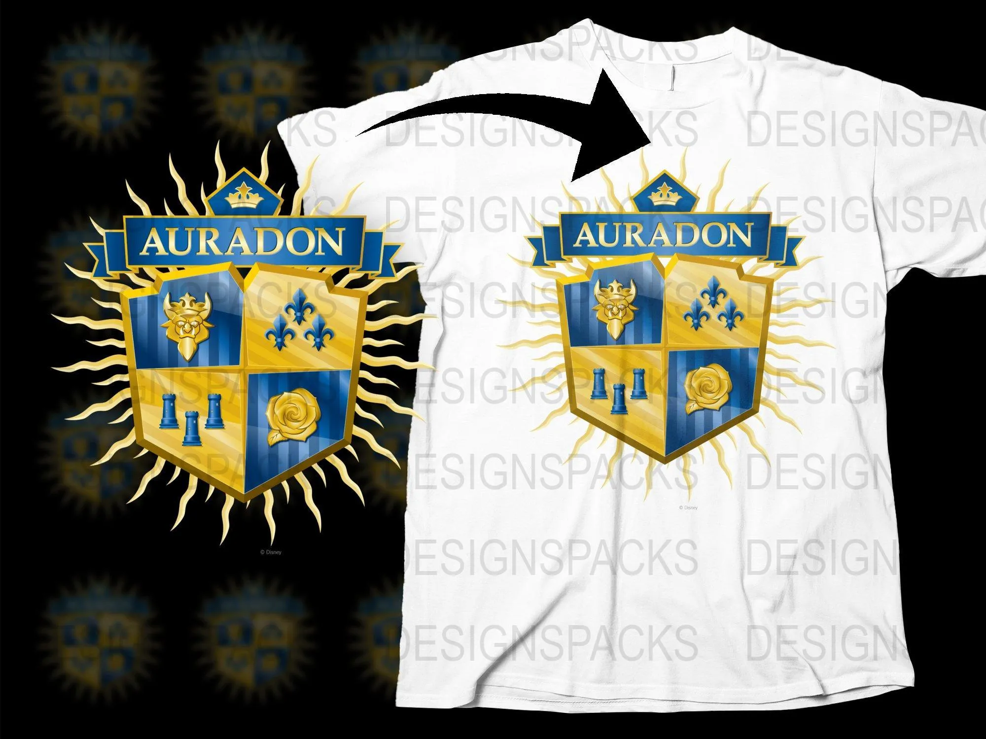 Auradon Disney Descendants Crest Graphic Png Digital Download