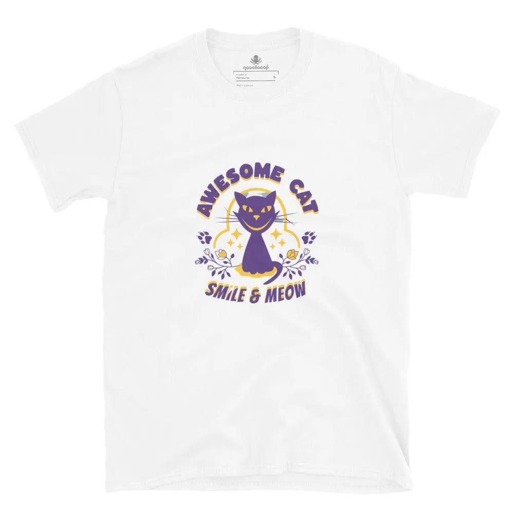 Awesome Cat Smile & Meow | Unisex Soft Style T-Shirt