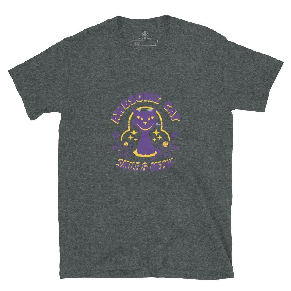Awesome Cat Smile & Meow | Unisex Soft Style T-Shirt