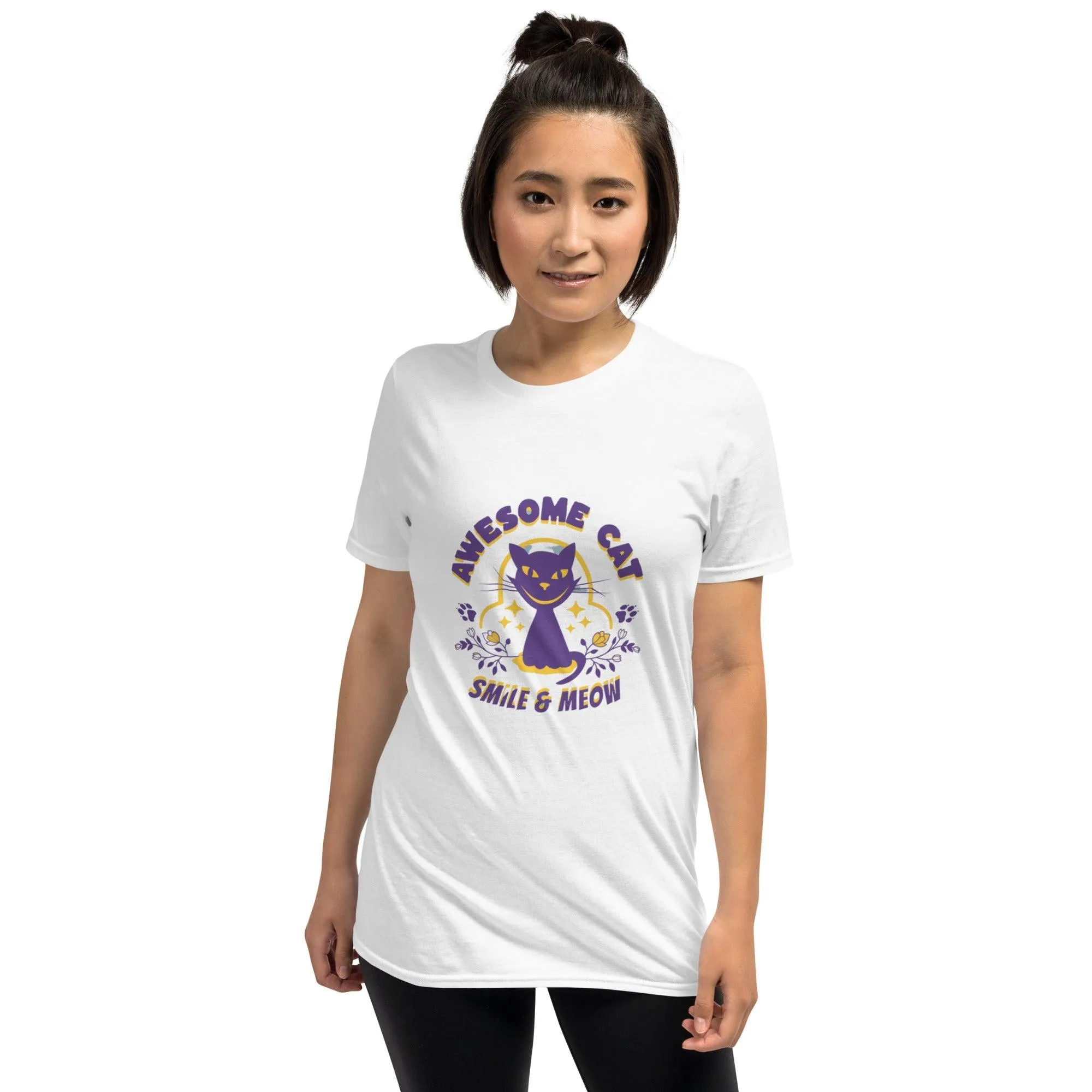 Awesome Cat Smile & Meow | Unisex Soft Style T-Shirt
