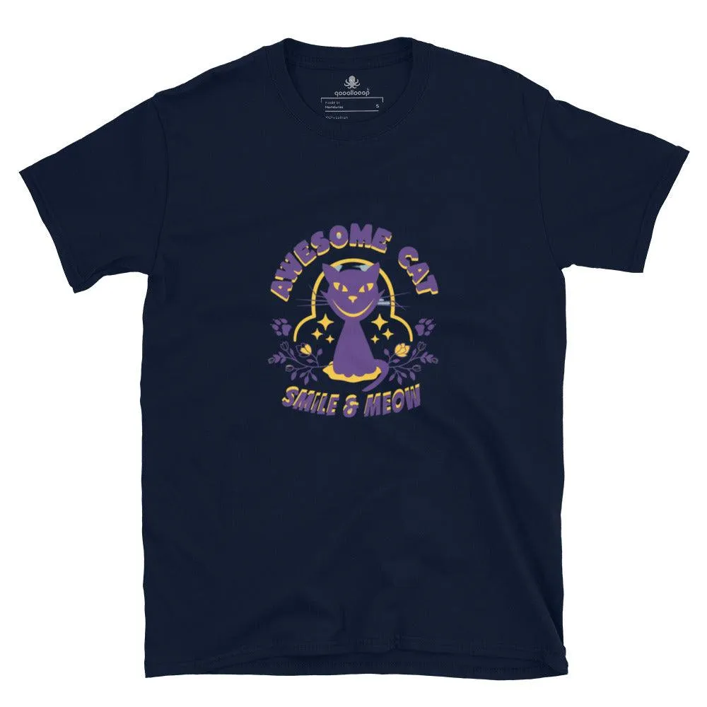 Awesome Cat Smile & Meow | Unisex Soft Style T-Shirt