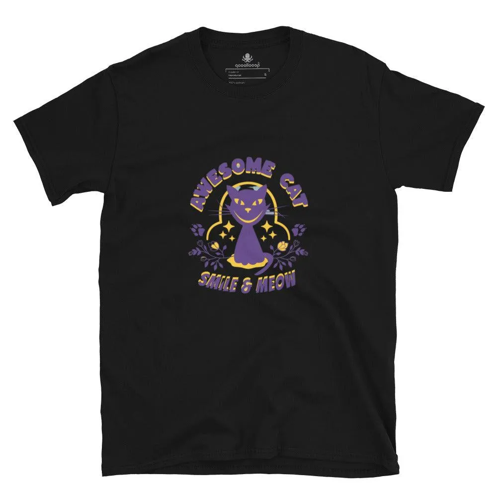 Awesome Cat Smile & Meow | Unisex Soft Style T-Shirt