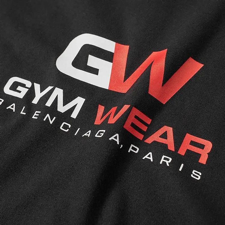 Balenciaga Gym Wear Logo Tee 'Black', black