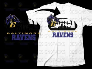 Baltimore Ravens Football Skyline Graphic Png Digital Download