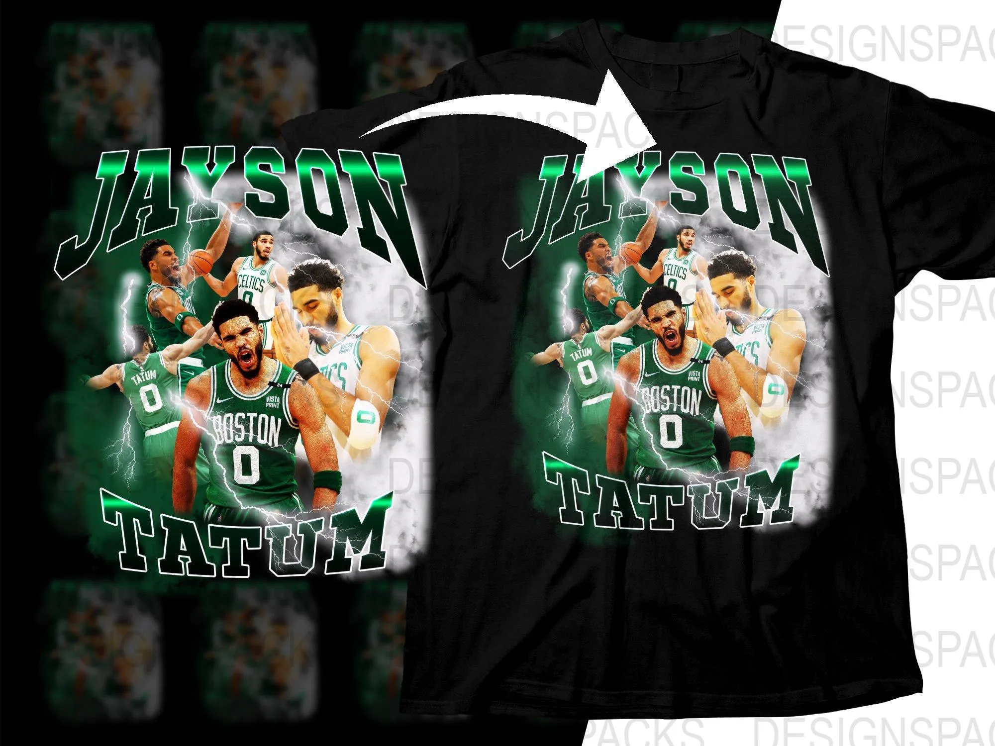 Basketball Star Jayson Tatum Boston Celtics Bootleg Png Digital Download
