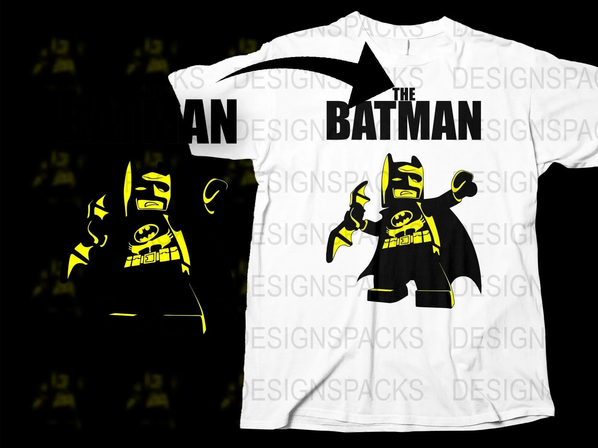 Batman Iconic LEGO Superhero Graphic Png Digital Download