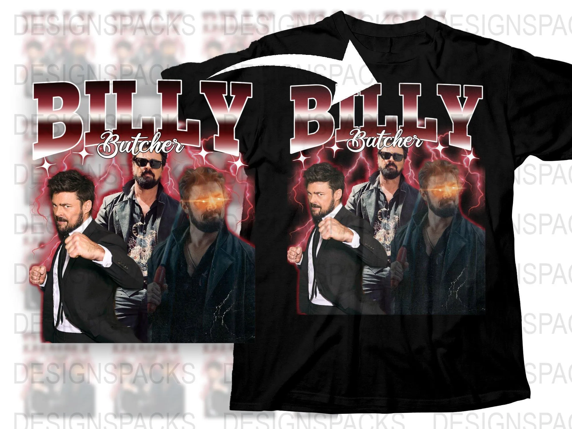 Billy Butcher Graphic Design Character Png Digital Download
