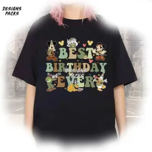 Birthday Boy Girl Best Birthday Ever Best Birthday ever Mickey & friends Animal Kingdom Birthday PNG Design