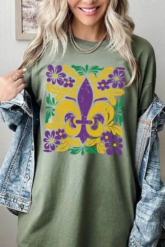 Boho Mardi Gras Graphic Plus Heavy Cotton Tee