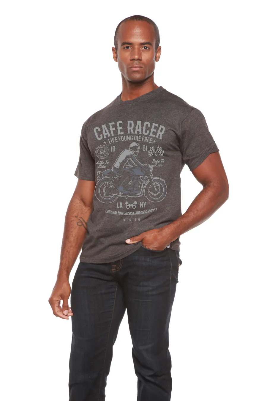Cafe Racer Men's Bamboo Viscose/Organic Cotton Short Sleeve Graphic T-Shirt
