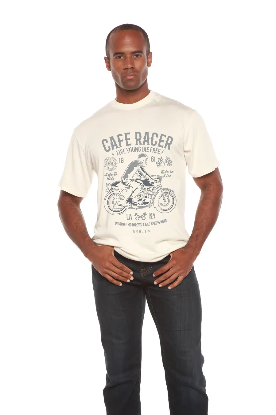 Cafe Racer Men's Bamboo Viscose/Organic Cotton Short Sleeve Graphic T-Shirt