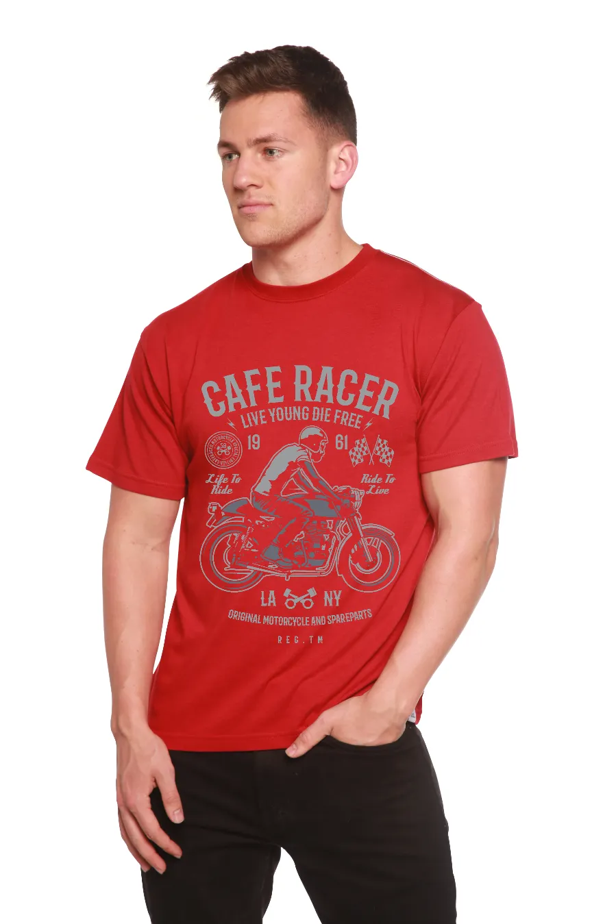 Cafe Racer Men's Bamboo Viscose/Organic Cotton Short Sleeve Graphic T-Shirt