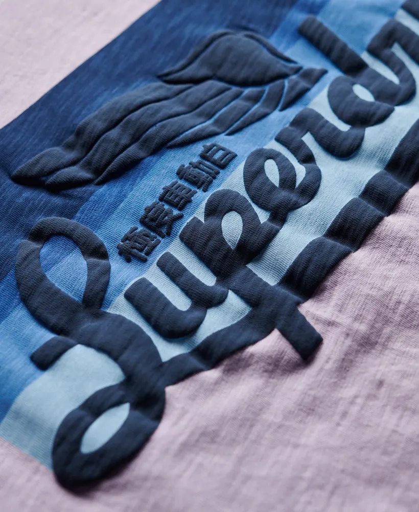 Cali Striped Logo T-Shirt - Light Lavender Purple Slub