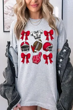 Coquette Football Graphic Tee 20 Colors to choose from!