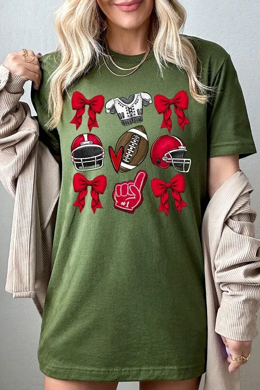 Coquette Football Graphic Tee 20 Colors to choose from!