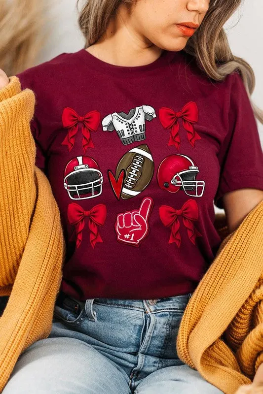 Coquette Football Graphic Tee 20 Colors to choose from!