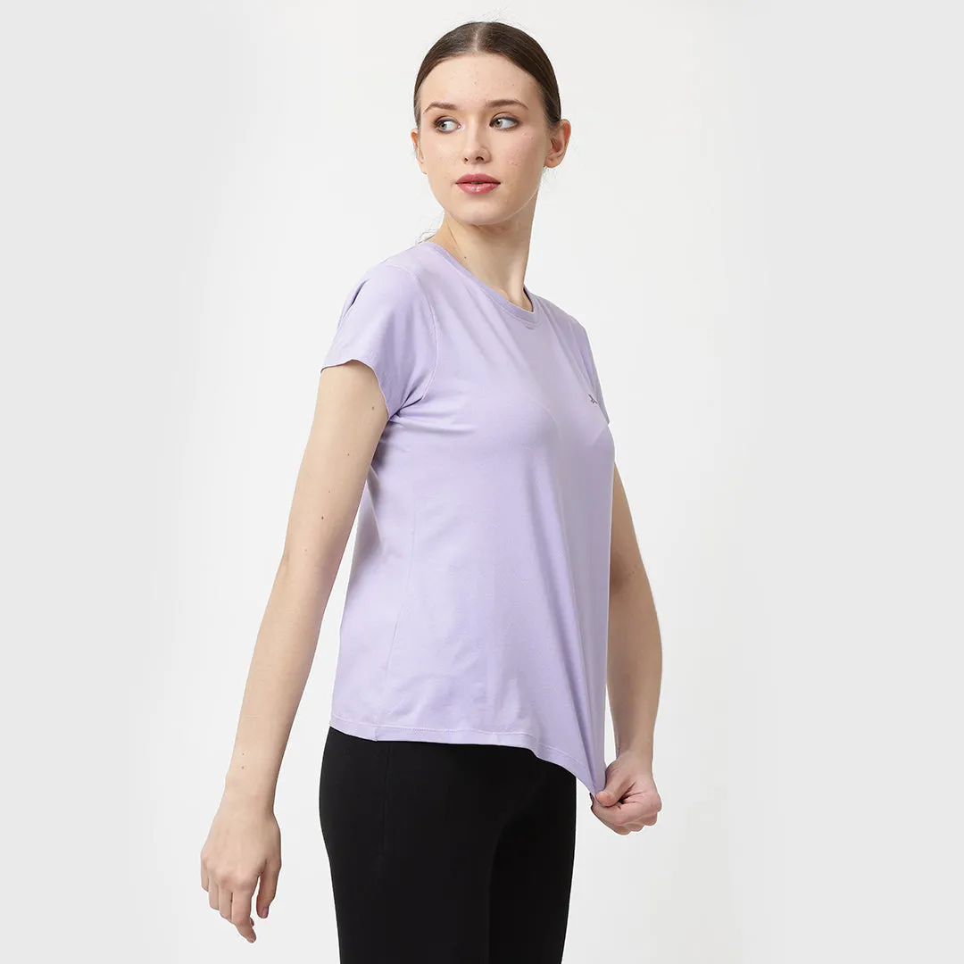 Crew Neck Solid T-Shirt - Floral Lilac