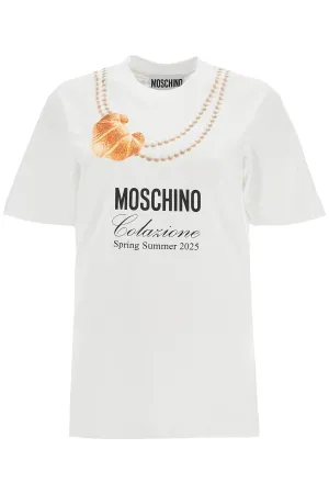Croissant Print Cotton T-Shirt