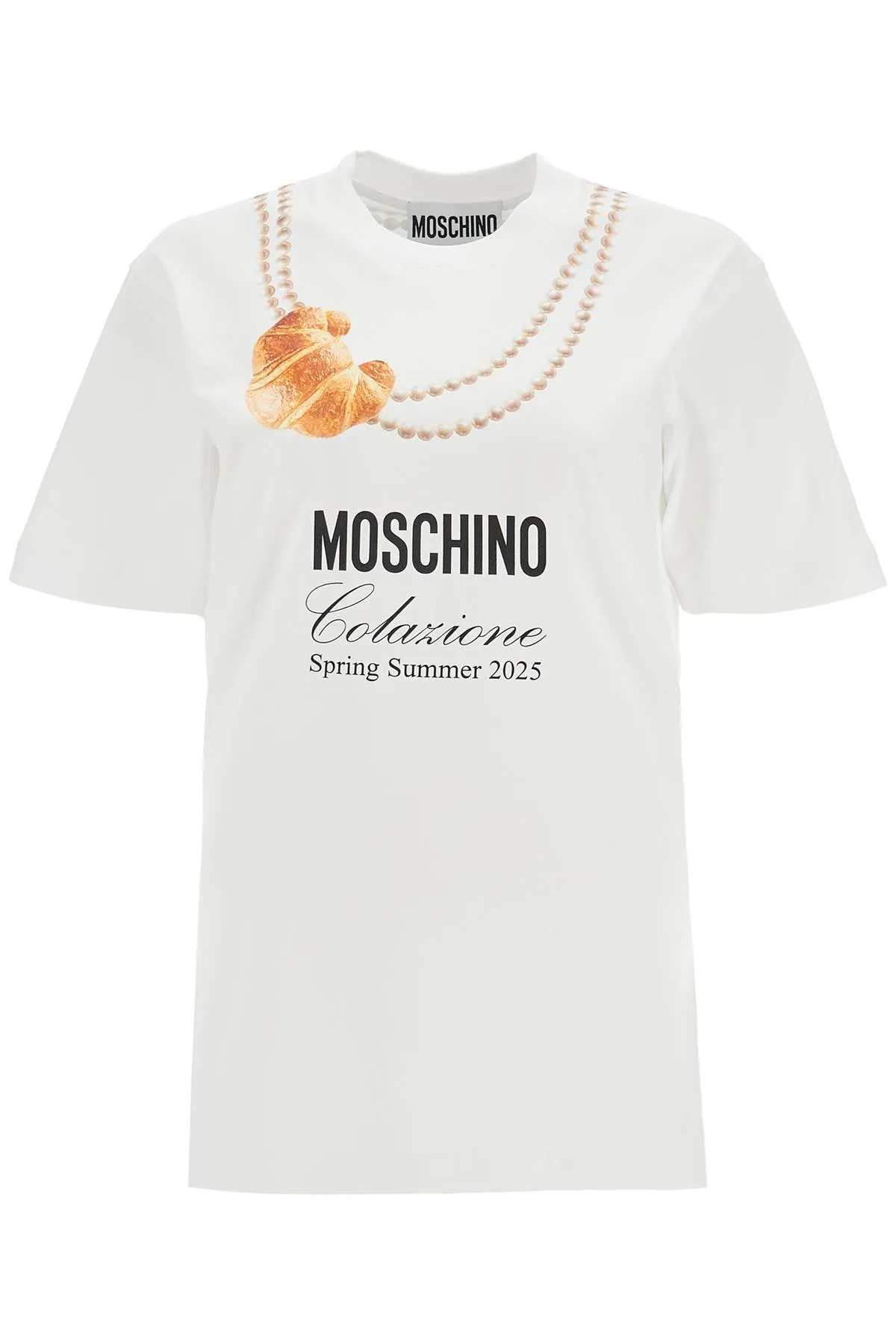 Croissant Print Cotton T-Shirt