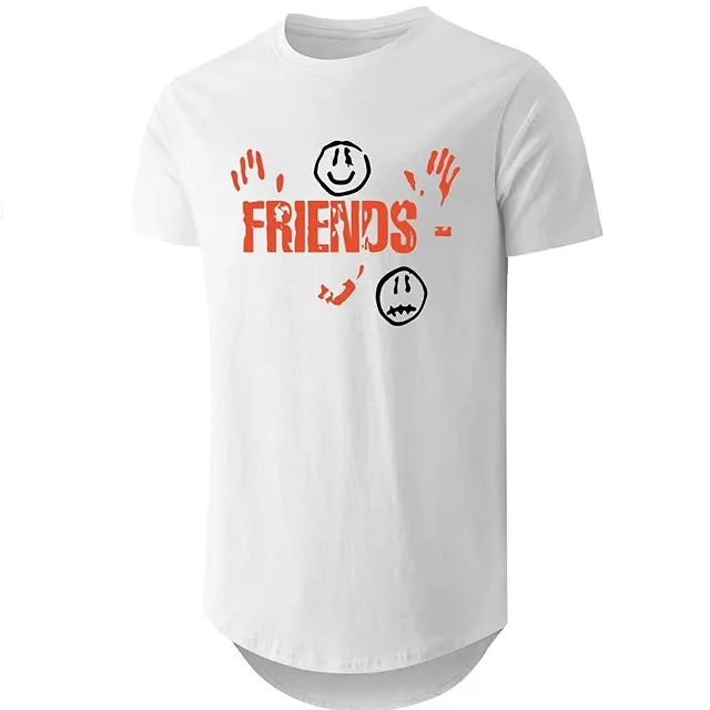 Curved Hem Drop Tail Crewneck T-Shirt