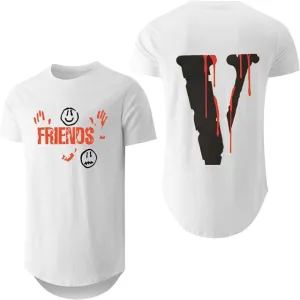 Curved Hem Drop Tail Crewneck T-Shirt