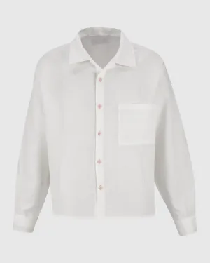 ESSENTIAL LINEN SHIRT IN WHITE
