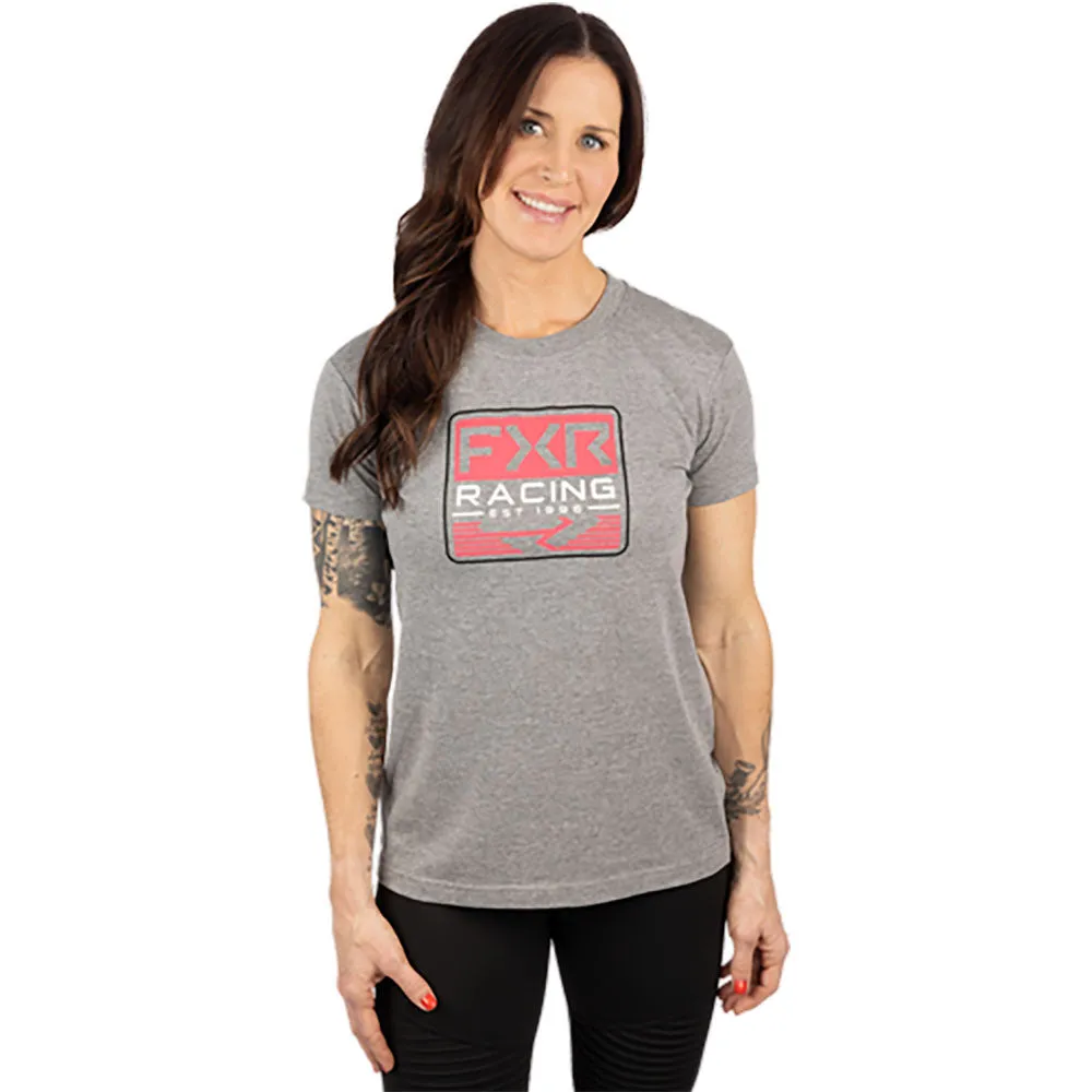FXR Emblem Premium T-Shirt Grey Heather/Razz