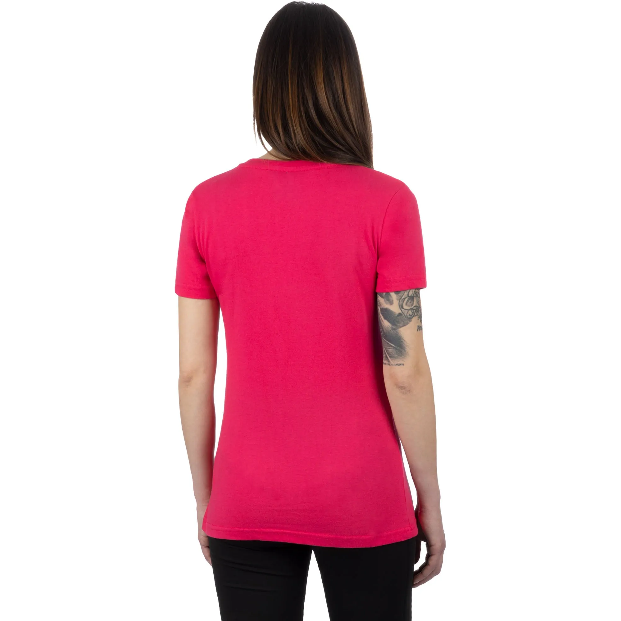 FXR  Womens Podium Premium T-Shirt Tee Crew Neck Short Sleeve Cotton Razz Asphalt
