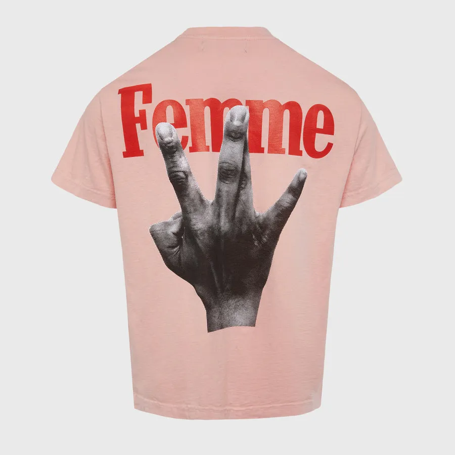 Homme   Femme Twisted Fingers Pink Tee (HFSS2022127-3)