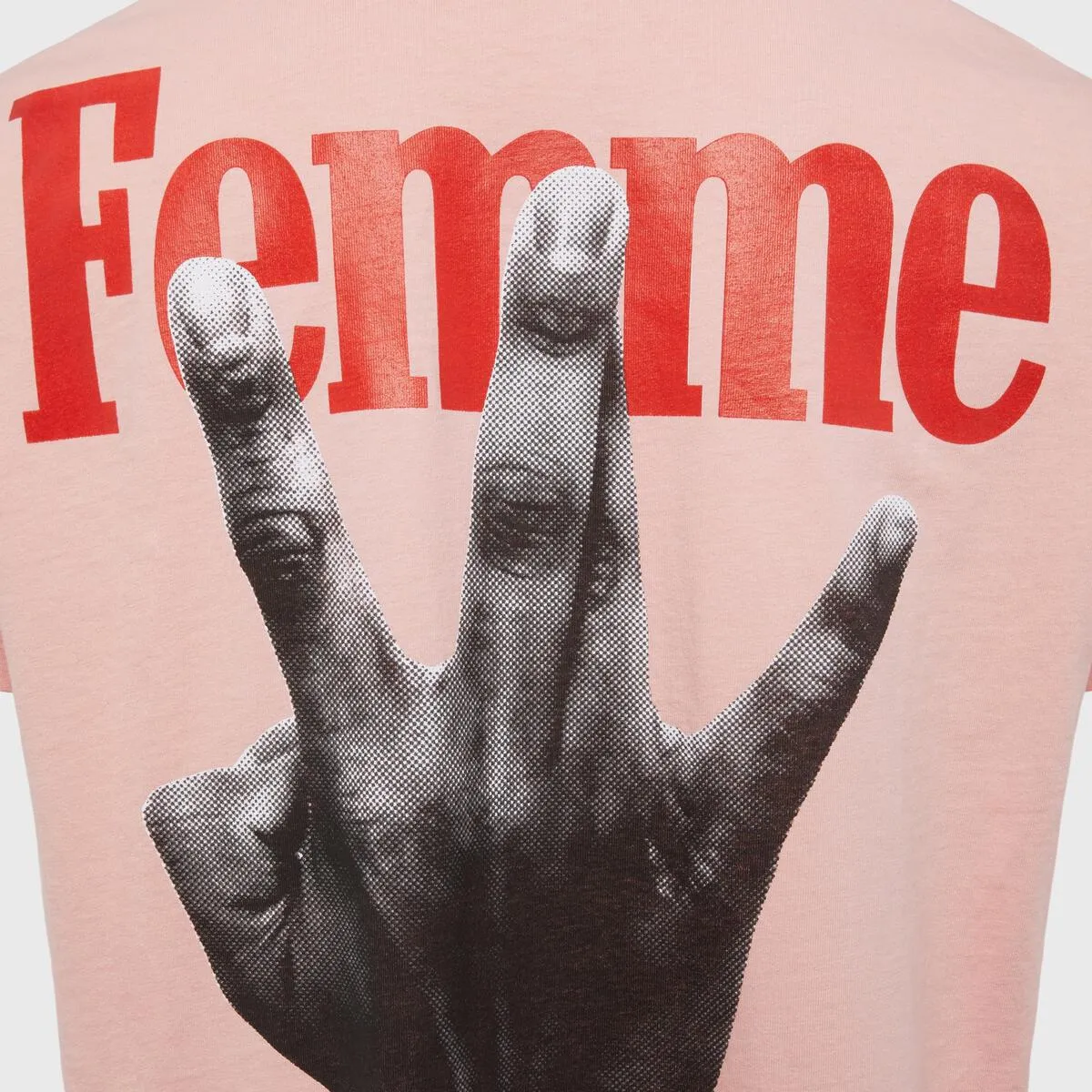 Homme   Femme Twisted Fingers Pink Tee (HFSS2022127-3)