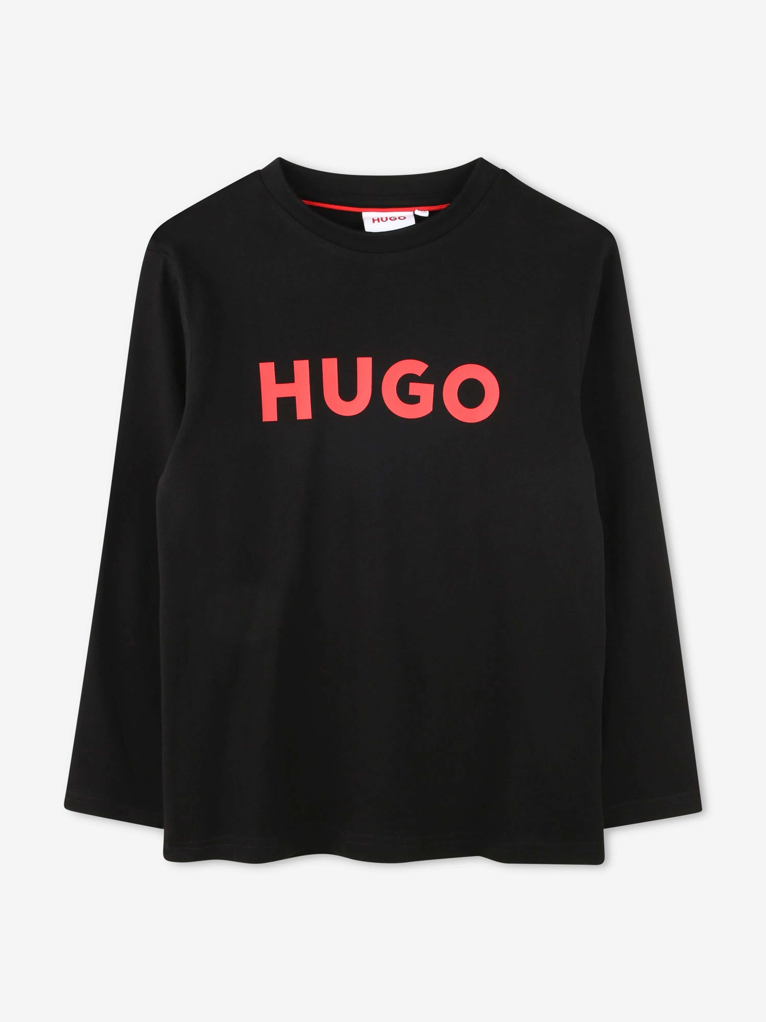 Hugo Boys Long Sleeve Logo T-Shirt in Black