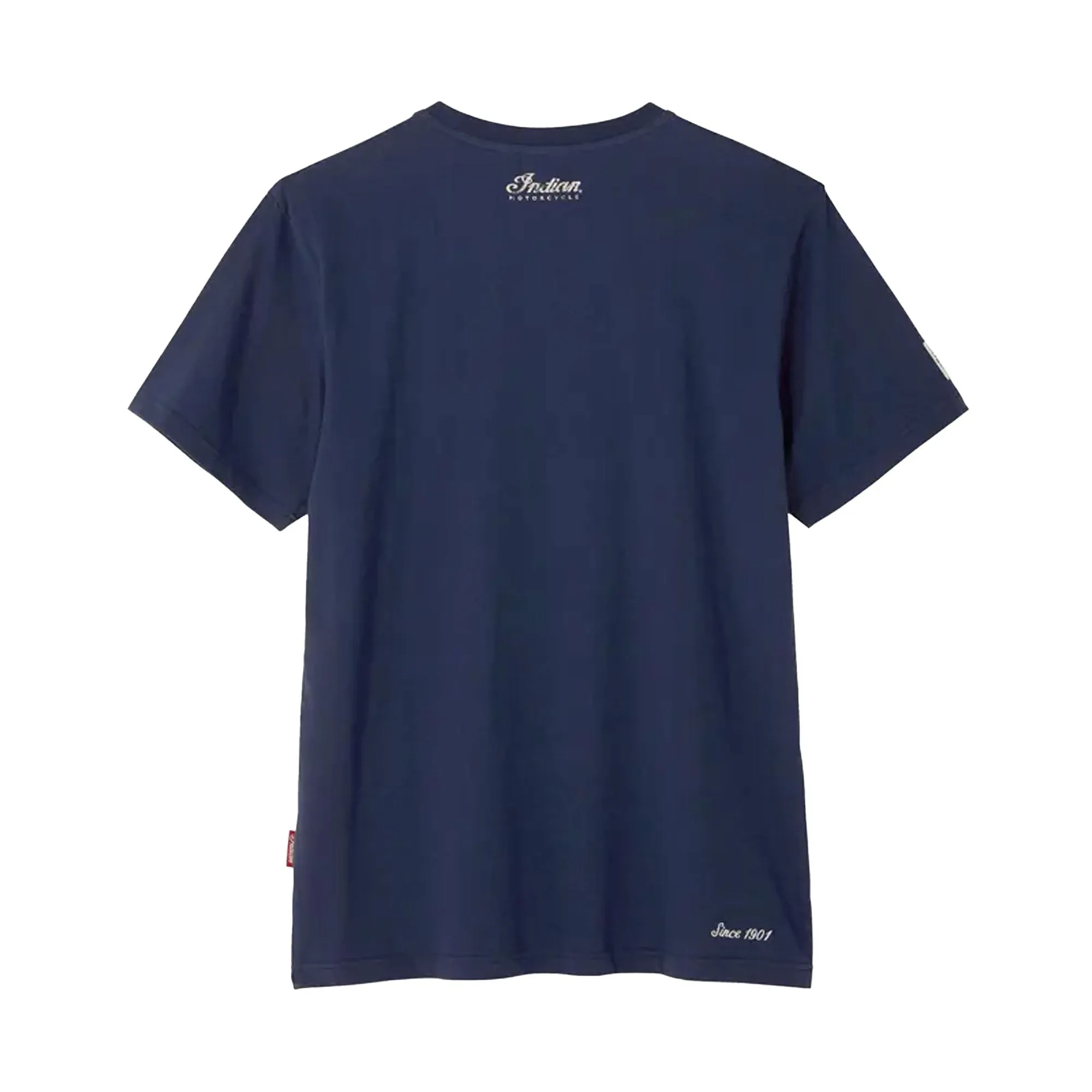 Indian Motorcycle Mens True Craftsmanship Headdress T-Shirt Blue