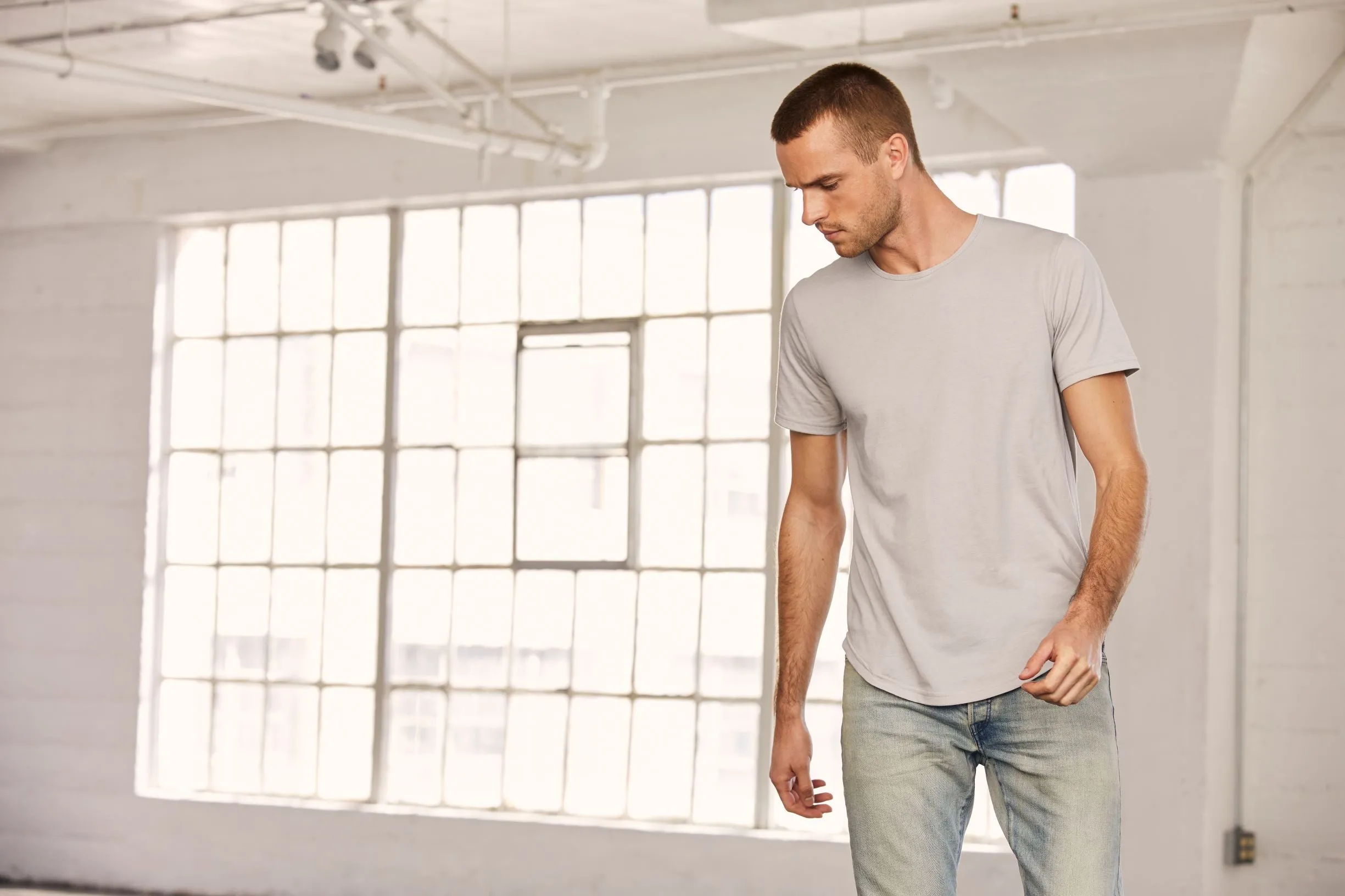 Jersey Short Sleeve T-Shirt with Curved Hem Adult