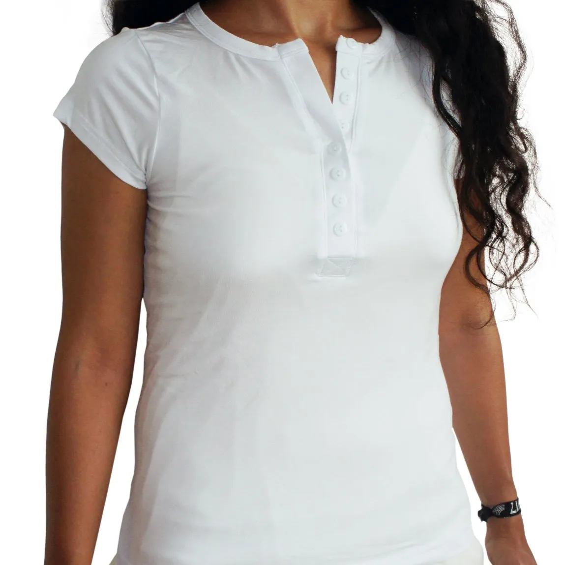 Ladies Bamboo Button T-Shirt