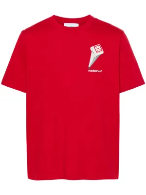 Leaning Column-print T-shirt