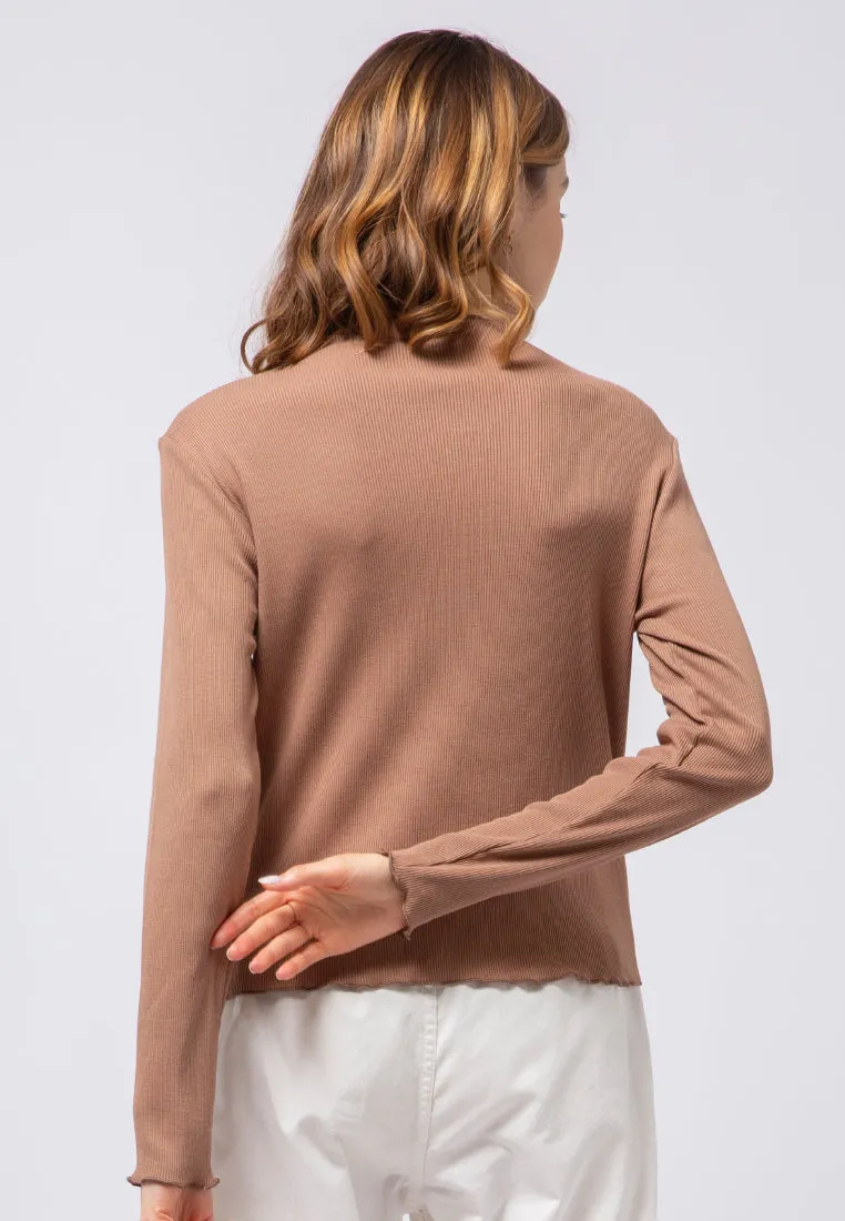 Lettuce Hemline Long Sleeve Top