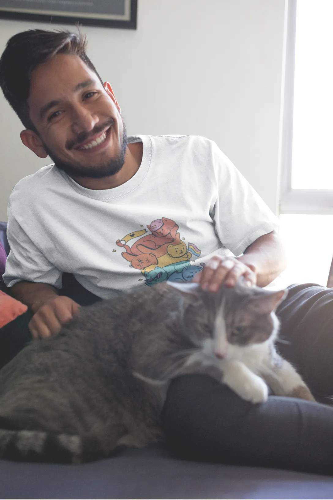LGBTQ Cats Printed T-shirt for men