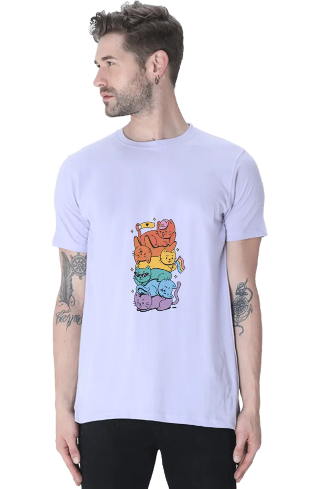 LGBTQ Cats Printed T-shirt for men